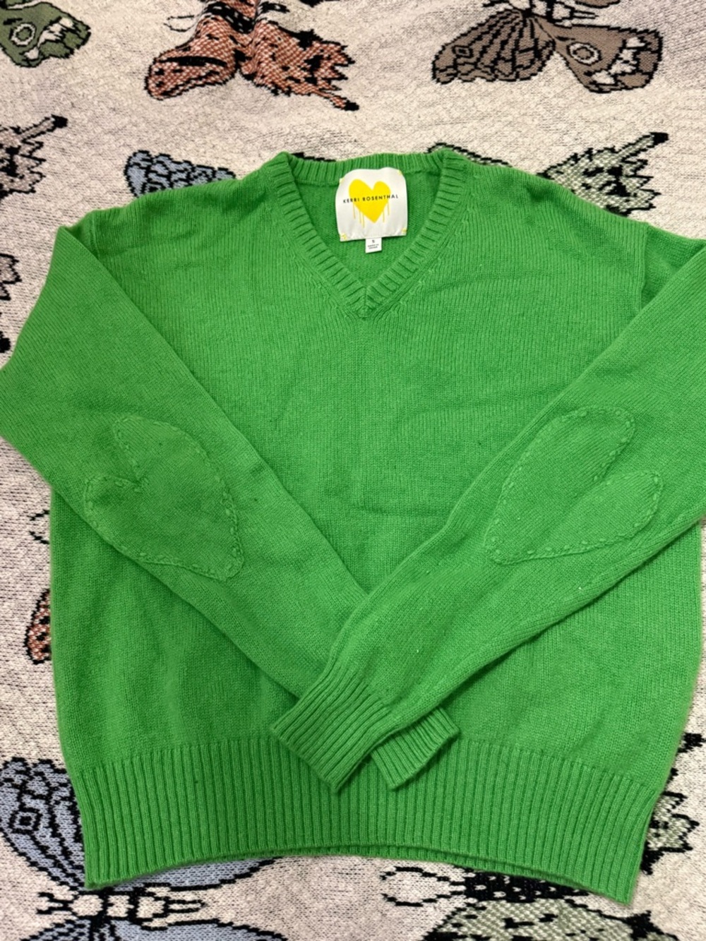Kerri Rosenthal Frenchy Cashmere Sweater   In Parrot Green